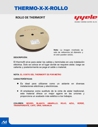 Rollo Thermofit De 3/64 Pulgadas 400 Metros