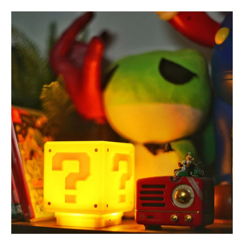 Lámpara Cubo Mario Bros Nintendo Con Sonido. Recargable