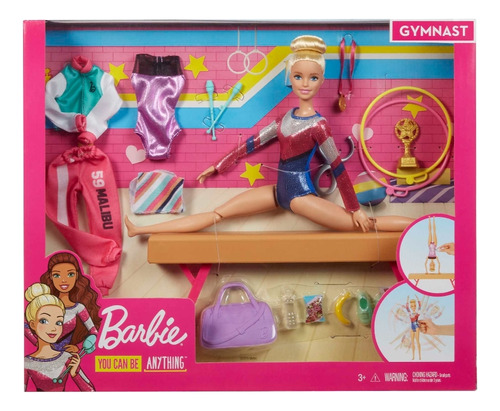 Muñeca Barbie Set De Gimnasia Gimnasta Con Accesorios 