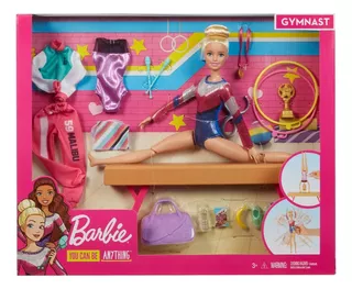 Muñeca Barbie Set De Gimnasia Gimnasta Con Accesorios