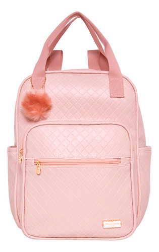 Mochila Maternidade Pirulitando Semear Rosa Cor Rosa-claro
