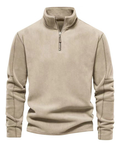 Sudadera De Forro Polar Con Cuello Alto Y Cremallera Para Ho