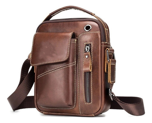 Bolso De Hombro Pequeño Para Hombre De Piel Auténtica