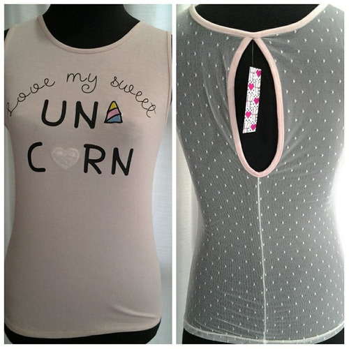 Musculosa De Viscosa Y Tul Bordado
