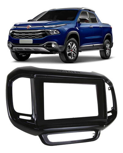 Moldura De Painel 2 Din 9 Polegadas Fiat Toro - Black Piano