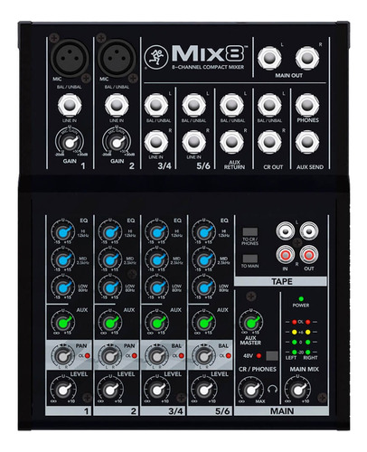 Mezclador De Sonido De 8 Canales Mackie Mix8