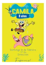 Comprar Invitacion Digital Bob Esponja Editable En Canva. Cumpleaños