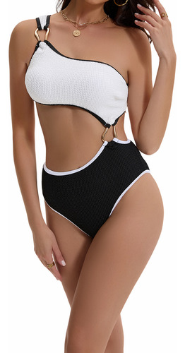 2025 Bikini De Una Pieza Con Bloques De Color Para Mujer