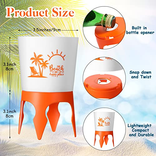 4 Portavasos De Playa, Posavasos De Bebidas De Arena Ab...
