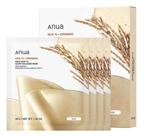 Anua Rice 70 Glow Máscara De Colágeno Cuidado Facial Ews