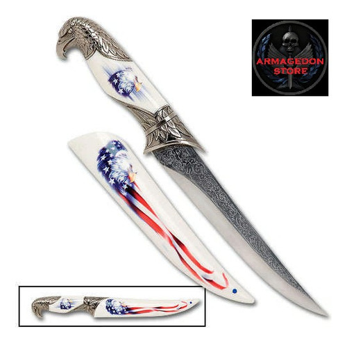 Cuchillo Aguila Americana E.u. Coleccion Patriota Bandera