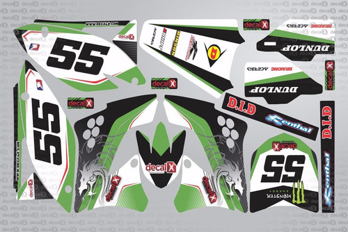 Kit Adesivo Moto Cross Trilha Kawasaki Kx 250f 2010 060mm 17