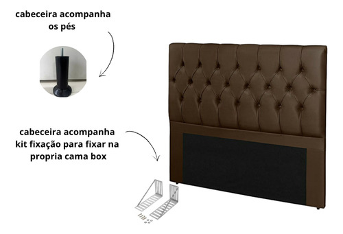 Cabeceira Estofada Box De Casal 140cm Com Kit Fixação Promo