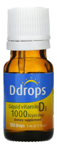 Vitamina D3  Ddrops 180 Gotas De 1000 Ui 5 Ml Para Adultos Sabor Sin Sabor