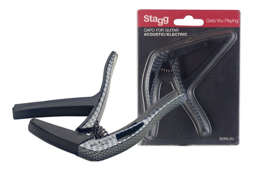 Capo Para Guitarra Stagg Scpx-cu Carbon Capotraste Curvo