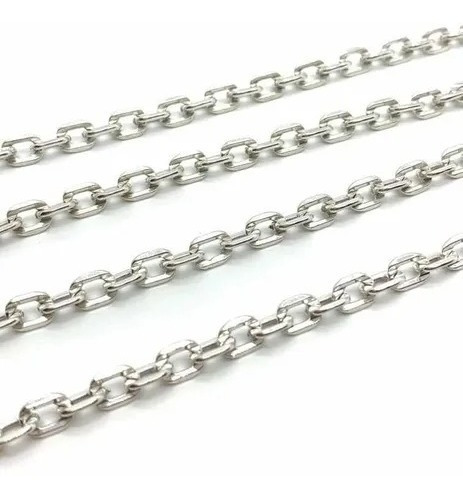 Imagen 3 de 5 de Cadena Plata 925 Forcet Largo Maciza 4mm 60cm Sello Collares