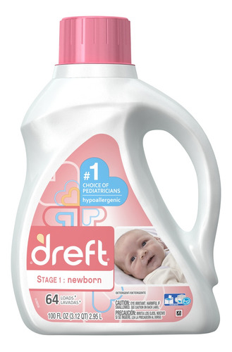 Dreft Detergente Concentrado Para Bebe 64ld 2,9lts