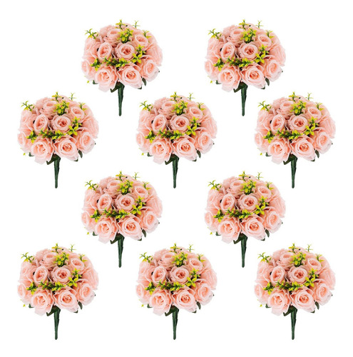 Nuptio Ramo Arreglo Bola Florales: 10 Racimo 15 Rosa Para