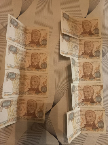 Vendo 9 Billetes Correlativos Argentinos Años 70