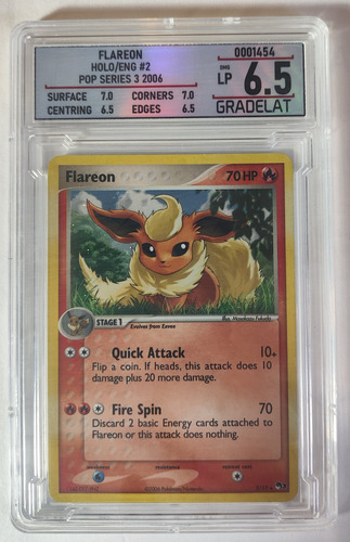 Pokemon Tcg Flareon 2 Pop Series 3 Gradelat 6.5