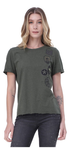 T-shirt Country Feminina Verde Zenz Western Cactus 