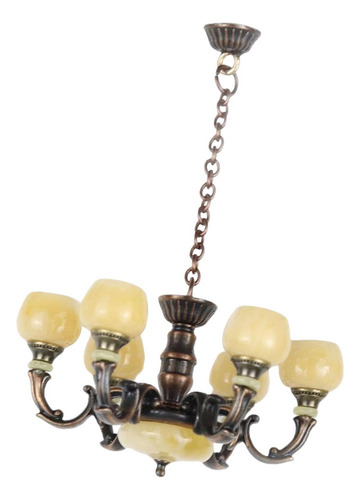 1: 12 Mini Accesorios De Araña Modelo De Lámpara Colgante