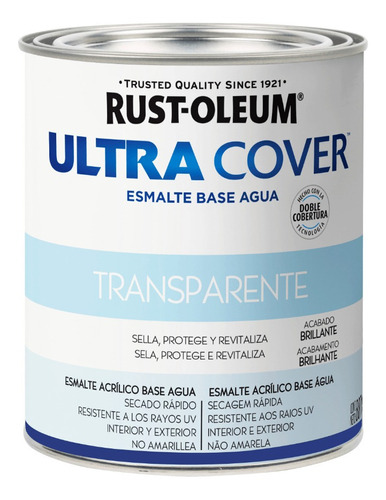 Esmalte Al Agua Barniz Transparente Ultra Cover Rust Oleum