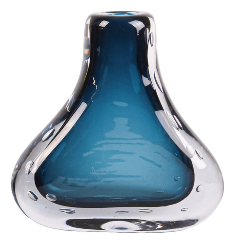 Vaso Decorativo De Vidro Murano Azul Spezia 24cm
