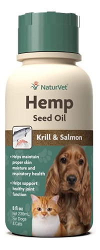 Naturvet Aceite De Semilla De Cañamo Krill Y Salmon, 8 Oz.