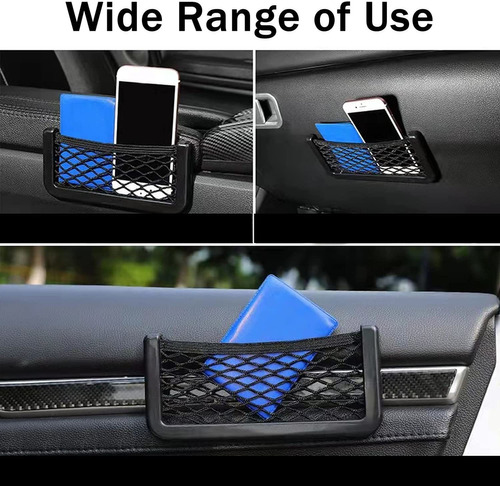 1pcs Car Storage Net Bag, Black Seat Side Back Phone Storage