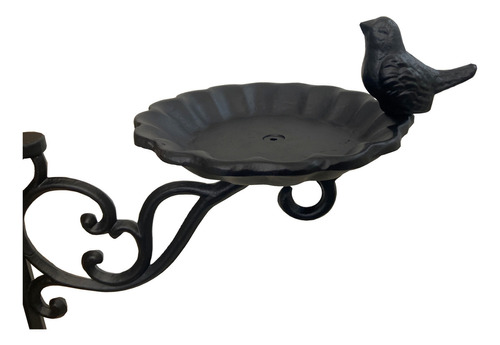 Suporte Comedor Pássaros Metal Europeu Decoração Casa Jardim Cor Preto Provençal Colonial Europeu