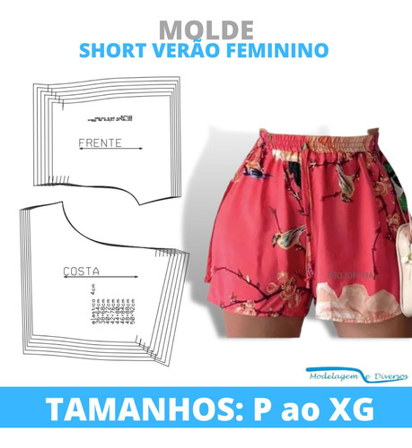 Molde Short Verao Feminino, Envio Digital, Por Email