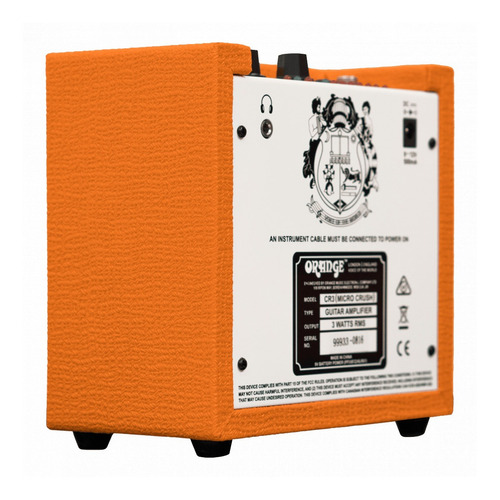 Imagen 3 de 3 de Amplificador Orange Crush Micro para guitarra de 3W color naranja 220V