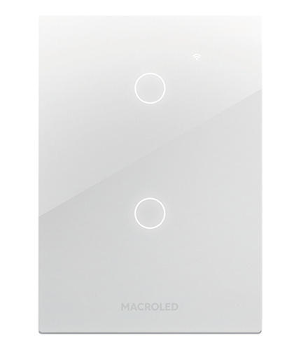 Tecla De Pared Smart Táctil 2 Canales Macroled Alexa Siri +