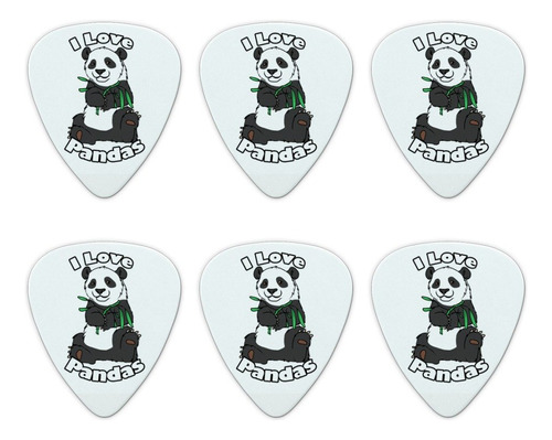 6 Pua Para Guitarra Diseño Panda Brote Bambu