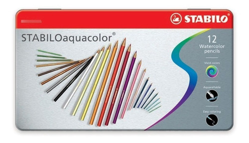 Lapices Stabilo Acuarelable Aquacolor Lata X 12