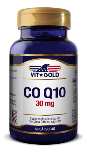 Coq10 Coenzima Q10 30mg Vitgold 50 Cápsulas