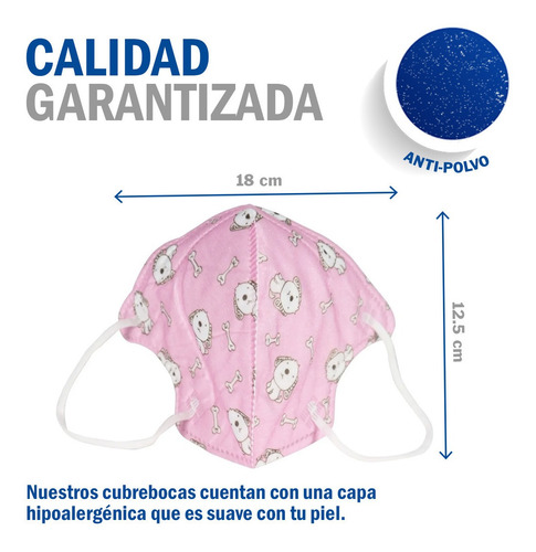 Imagen 3 de 9 de Cubrebocas Infantil Kn95 Certificado 5 Capas 20 Piezas