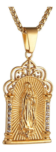 Asalways 18k Chapado En Oro Virgen María Collar Cadena 22 +