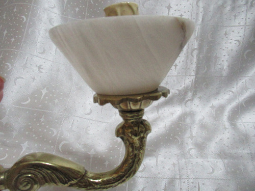 Par Apliques De Pared Bronce C/ Tulipas Alabastro (15748) Dorado (Usado)