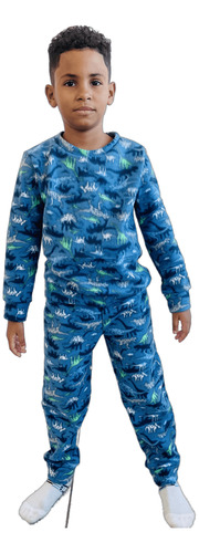 Pijamas Menino Conjunto De Frio Infantil Quentinho Tam 10 12