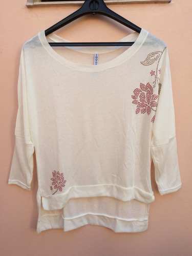 Remera Remeron Mujer Lanilla Staras Flores Talle L O M