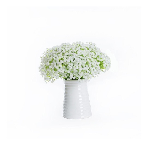 10 Galhos Flor Mosquitinhos Artificial Brancas Decoração Kit