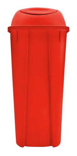 Bote De Basura 42l Tapa Balancín Lateral Color Rojo