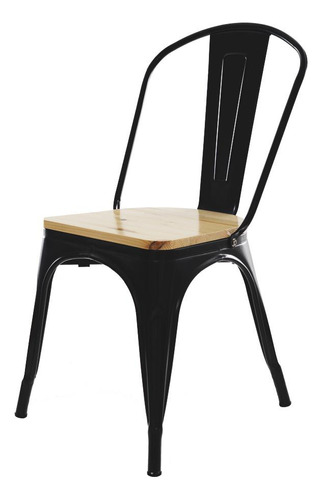 Cadeira Mesa De Jantar Cozinhatolix Com Assento De Madeira Cor Preto