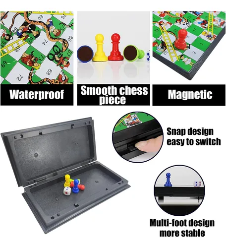 Kidami Juego De Mesa Magnético De Serpientes Y Escaleras, Di