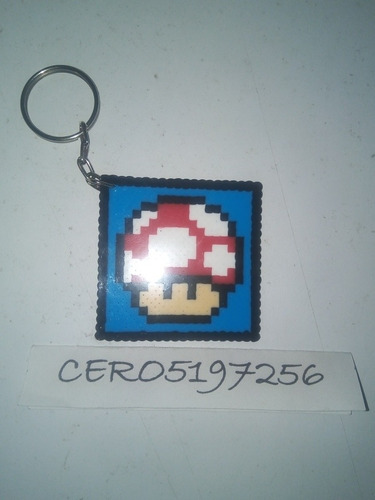 Llavero Hama Beads 2.6mm Hongo Super Mario Bros