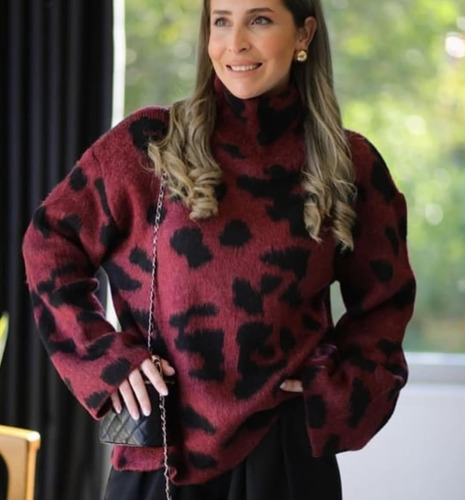 Sweater Polera Animal Print Leopardo Importado Tendencia