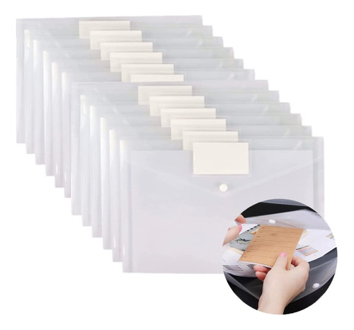 50pzs Carpetas Folder Plastico Con Botón Documentos Broche