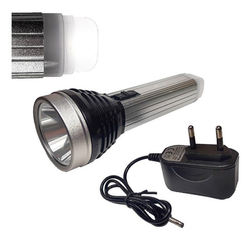 Imagem 1 de 4 de Lanterna Recarregável Dp-9151 Com Sinalizador 1 Led 3 Watts